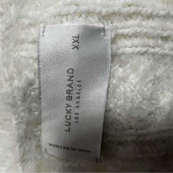 NWT LUCKY BRAND EYELASH CREAM BULKY HEAVY SWEATER SIZE XXL - Picture 4 of 9